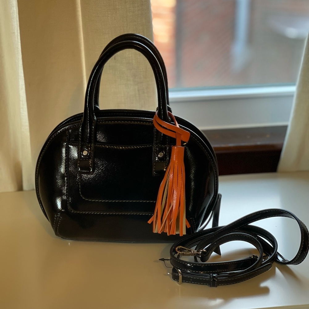 Nine West Black Patent Small Satchel
